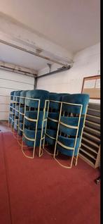 29 x Groene fluwelen fauteuils met beige kleurig frame, Huis en Inrichting, Stoelen, Ophalen, Gebruikt, Overige kleuren, Art deco, moderne horeca