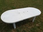 Tuintafel wit ovaal kunststof 160(210)x95x72, Tuin en Terras, Ophalen, Gebruikt, Ovaal, Kunststof