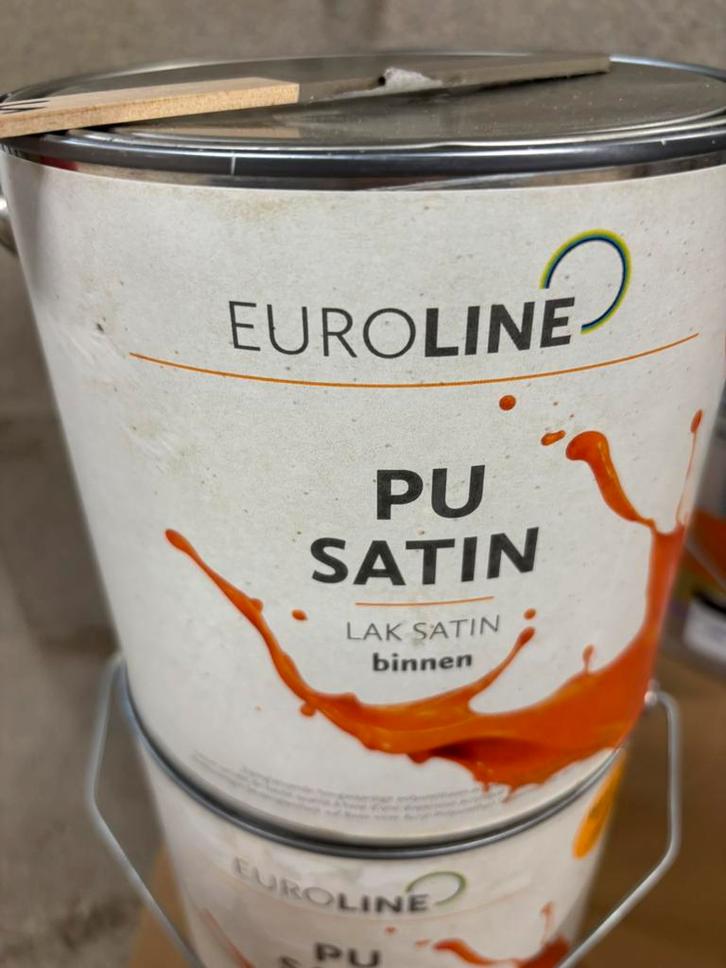 Euroline watergedragen donker taupekleurige lak 2,5liter, Hobby en Vrije tijd, Schilderen, Nieuw, Acrylverf, Ophalen of Verzenden