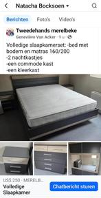 Volledige slaapkamer met matras, Ophalen, Zo goed als nieuw, Tweepersoons