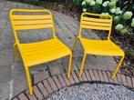 Set van 2 metalen loungestoelen - okergeel - MaximaVida, Ophalen, Nieuw, Metaal, Stapelbaar