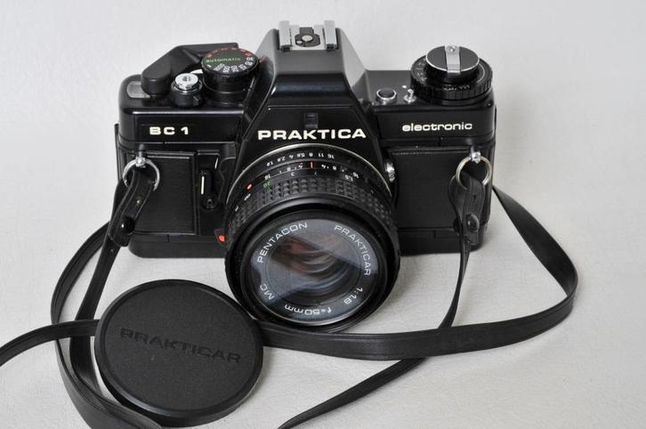 Praktica BC 1 Electronic + Objectif Pentacon de 50 mm 1,8, Audio, Tv en Foto, Fotocamera's Analoog, Zo goed als nieuw, Spiegelreflex