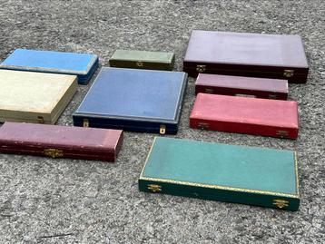 Collectie antieke bestek doosjes beschikbaar voor biedingen
