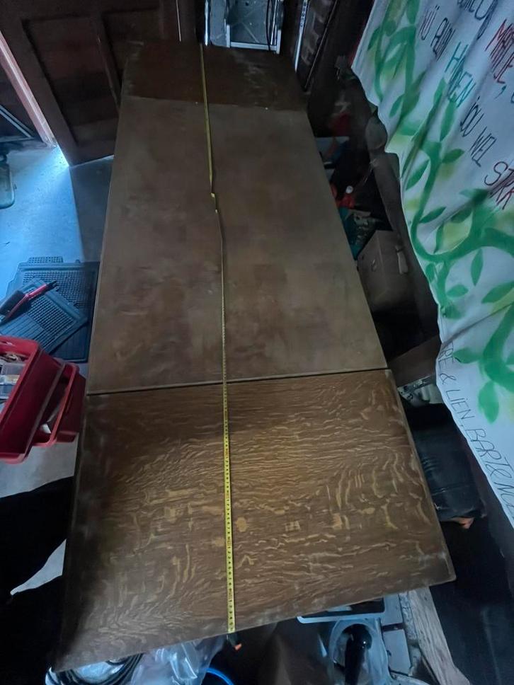 Mooie antieke en uitschuibare  eikenhouten tafel, Doe-het-zelf en Bouw, Platen en Panelen, Gebruikt, Hout, 50 tot 100 mm, Ophalen