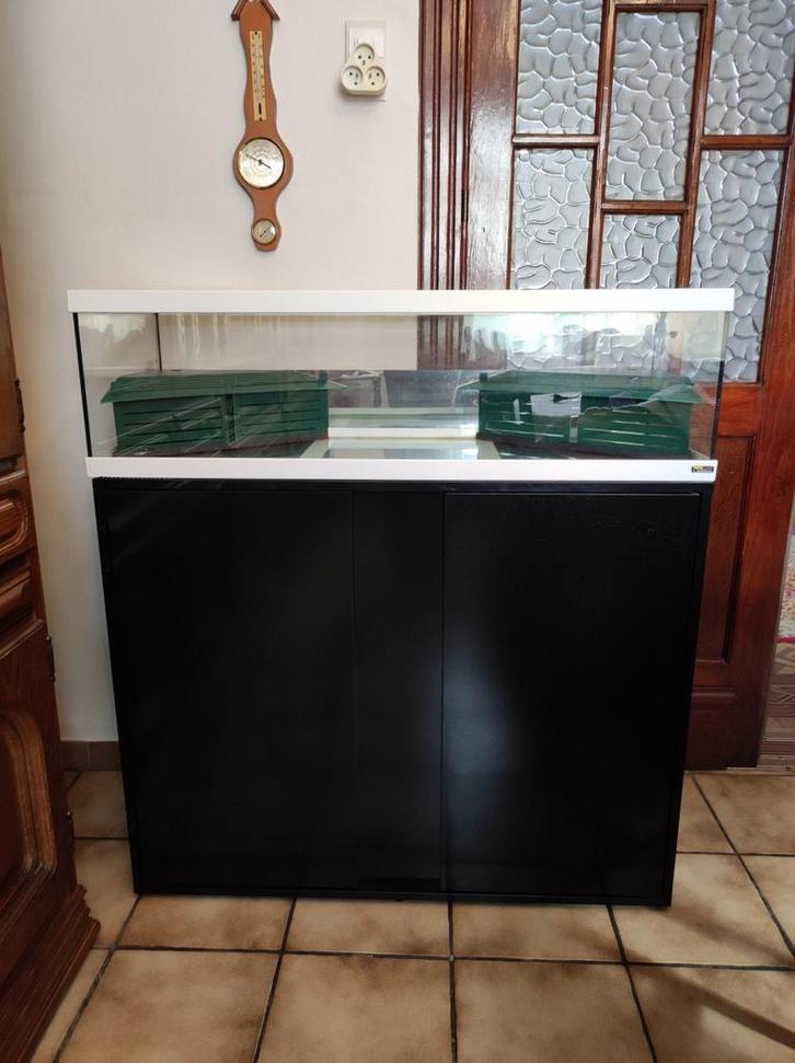 Tortum 100 schildpadaquarium met kast en filter, Dieren en Toebehoren, Reptielen en Amfibieën | Toebehoren, Gebruikt, Overige typen