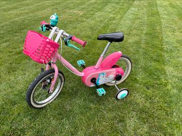 Kinderfiets 14inch met zijwieltjes en mandje, Enlèvement, Utilisé