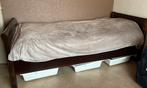 Verstelbaar éénpersoonsbed met matras, 90 cm, Eenpersoons, Bruin, Zo goed als nieuw