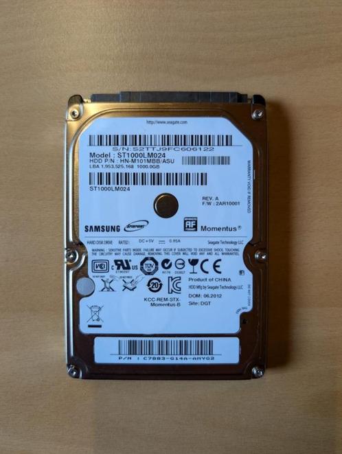 Samsung 1 TB SATA 2,5" laptop harde schijf, Computers en Software, Harde schijven, Zo goed als nieuw, Laptop, Intern, HDD, SATA