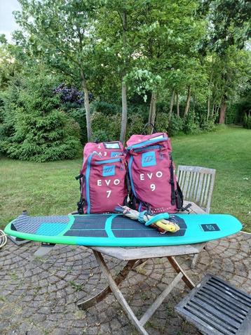 kite evo 7 -9 met bar 24m en board north whip