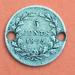 Nederland 5 cent 1855, Postzegels en Munten, Munten | Nederland, Zilver, Ophalen of Verzenden, Koning Willem III, Losse munt
