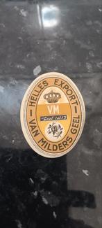 Oud bieretiket helles export br van Milders Geel, Verzamelen, Ophalen of Verzenden, Zo goed als nieuw