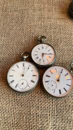 Lot 3 zakhorloges geen sleuteltjes, Handtassen en Accessoires, Horloges | Antiek, Ophalen, Zilver, Zakhorloge, Voor 1900