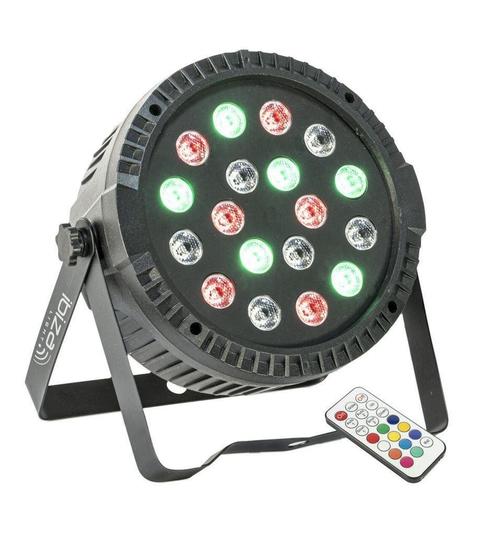 LED PAR SPOT 18 x 1 Watt RGB MET AFSTANDSBEDIENING, Musique & Instruments, Lumières & Lasers, Neuf, Autres types, Enlèvement ou Envoi