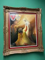 Antiek Religieus schilderij gesigneerd Oalemans ‘75, Antiek en Kunst, Ophalen