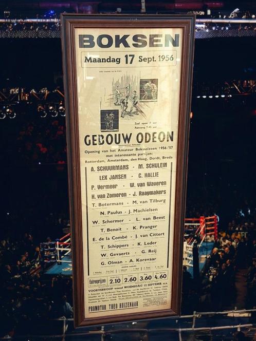 XXL boks poster, boks affiche van bokswedstrijden uit 1956👊, Sport en Fitness, Boksen, Gebruikt, Overige, Ophalen
