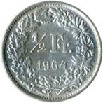 Zwitserland ½ franc, 1964 Zilver (0.835)munt 2.5g, Zilver, Ophalen of Verzenden, Losse munt, Overige landen