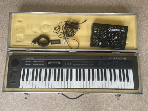 Vintage Roland alpha juno 2 met case en midi controller., Muziek en Instrumenten, Synthesizers, Gebruikt, 61 toetsen, Roland, Ophalen