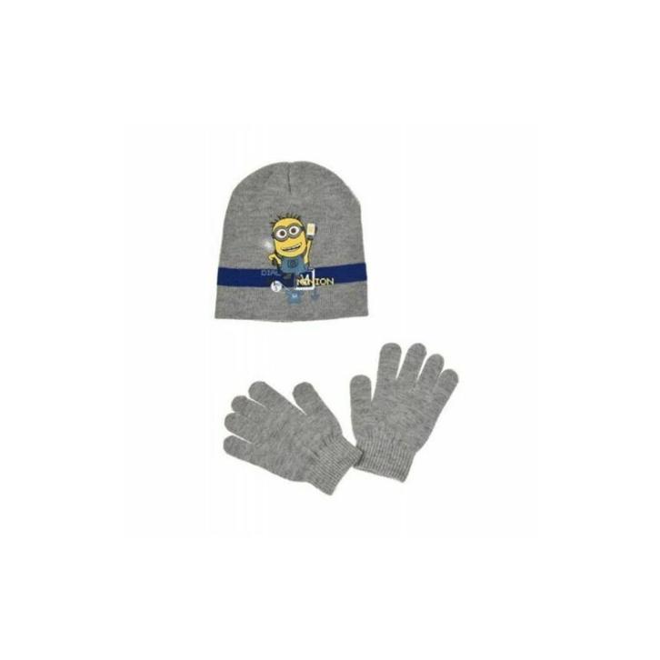 Minions muts en handschoenen set grijs maat 52, Kinderen en Baby's, Kinderkleding | Mutsen, Sjaals en Handschoenen, Nieuw, Handschoenen