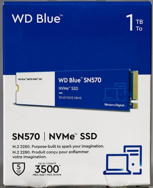 SSD NVMe Western Digital WD Blue 1TB (juin 2023), Informatique & Logiciels, Disques durs, Comme neuf, Laptop, Interne, SATA, Enlèvement ou Envoi