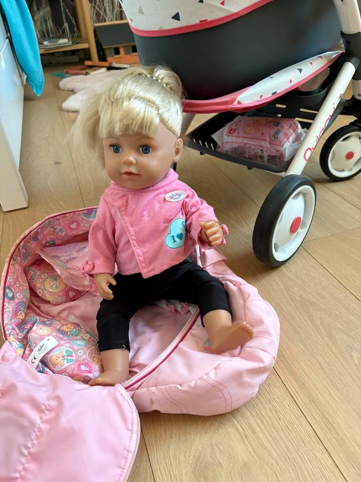 Baby born pop + buggy + haba kastje, Kinderen en Baby's, Speelgoed | Poppen, Gebruikt, Ophalen