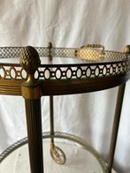 Frans serveerkarretje messing glas, Ophalen, Zo goed als nieuw, Glas