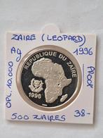 Zaire 500 zaires 1996 ( leopard)AG PROOF OPL.10.000, Postzegels en Munten, Munten | Afrika, Ophalen of Verzenden