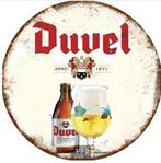 Reclamebord vintage Duvel rond - mancave poolhouse nieuw, Ophalen of Verzenden, Nieuw, Reclamebord, Plaat of Schild, Duvel