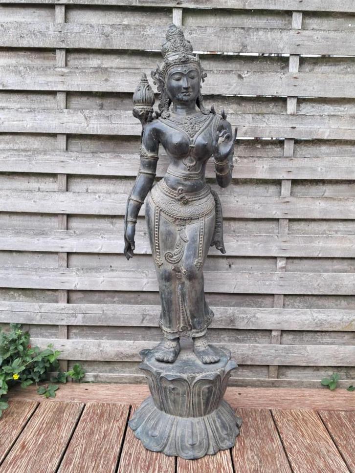 Bronzen beeld van de godin Tara /Tibet/India/111 cm, Antiek en Kunst, Kunst | Niet-Westerse kunst, Ophalen