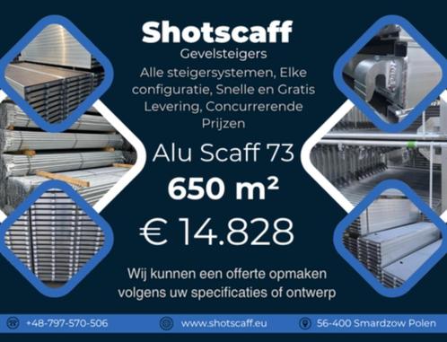 Nieuwe gevelsteiger Alu Baumann | 650 m² | Snelle levering, Doe-het-zelf en Bouw, Steigers, Nieuw, Gevelsteiger, 5 meter of hoger