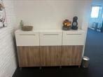 Moderne kast met veel opbergruimte – wit/houtlook – 3-deurs, Ophalen, Met deur(en), Kunststof, 100 tot 150 cm