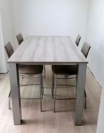 Une table de cuisine et 4 chaises, Enlèvement, Utilisé, Quatre personnes, Rectangulaire