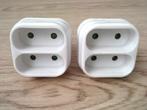 Lot de 2 multiprises biplites électriques sans terre, Ophalen of Verzenden, Gebruikt