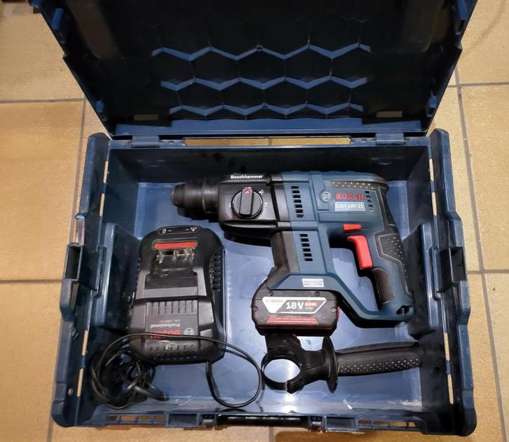 Bosch PRO GBH V18-21, Doe-het-zelf en Bouw, Gereedschap | Boormachines, Zo goed als nieuw, Boor- en Schroefmachine, Klopboormechanisme