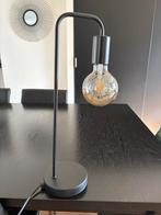Zwarte industriële tafellamp + vintage bollamp, Huis en Inrichting, Ophalen, Zo goed als nieuw, Minder dan 50 cm