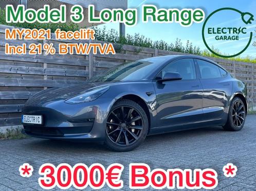 Model 3 Long Range *Facelift MY21 * 3000eu premie *, Auto's, Tesla, Bedrijf, Te koop, Model 3, 4x4, ABS, Achteruitrijcamera, Adaptieve lichten