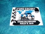 sticker Ford Escort Rally 1979, Collections, Autocollants, Enlèvement ou Envoi