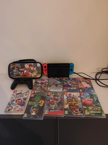 Nintendo Switch met 9 games en Pro controller  beschikbaar voor biedingen