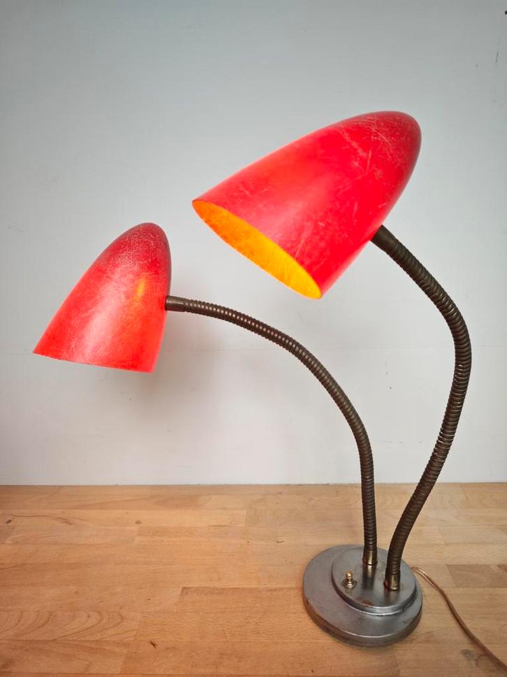 MCM dubbele tafellamp 1950, Antiek en Kunst, Antiek | Verlichting, Ophalen of Verzenden
