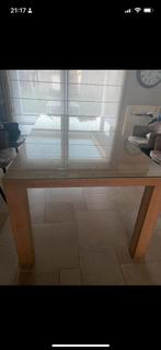 Massief eiken tafel ( zonder glas ), Huis en Inrichting, Tafels | Eettafels, 200 cm of meer, 50 tot 100 cm, Glas, Landelijk