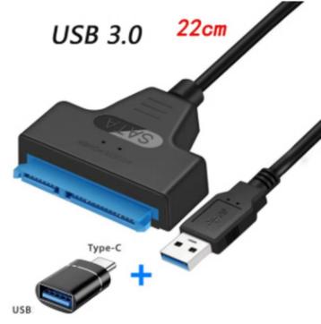 SATA naar USB-A 3.0 Kabel + USB-C Adapter voor 2,5" Externe  beschikbaar voor biedingen