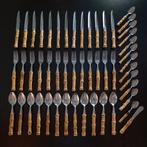 Vintage stainless steel bamboe bestek/51stuks., Ophalen of Verzenden
