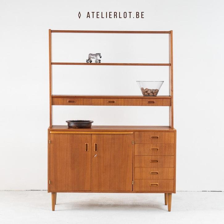 Vintage wandmeubel / boekenrek 2, Huis en Inrichting, Kasten | Wandmeubels, Gebruikt, 150 tot 200 cm, Minder dan 150 cm, 25 tot 50 cm