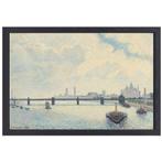 Pont de Charing Cross, Londres - Toile Claude Monet + glace, Envoi, Création originale, 50 à 75 cm, 50 à 75 cm