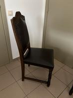 Houten stoelen met leder, Maison & Meubles, Chaises, Utilisé, Enlèvement ou Envoi