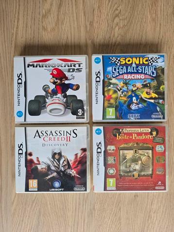 Lot 4 jeux Ds Mario Kart, Assassin's Creed Sonic professeur  beschikbaar voor biedingen