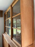 Mooi houten bovenstuk kast met drie glazen schuifdeuren, Huis en Inrichting, Ophalen, Zo goed als nieuw