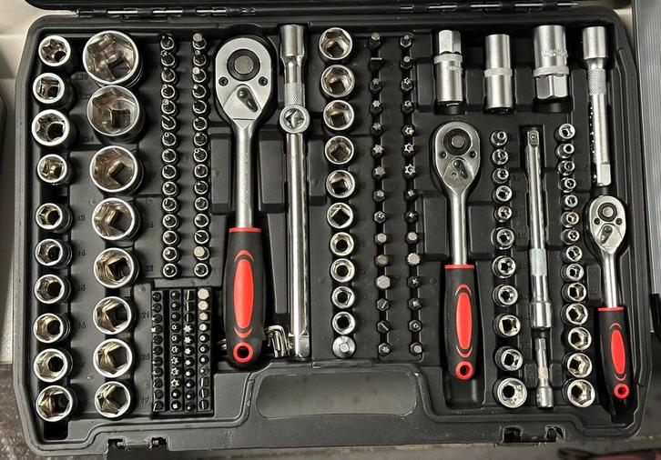 Gereedschapkoffer 216 delig - Chrome Vanadium, Auto diversen, Autogereedschap, Nieuw, Ophalen of Verzenden