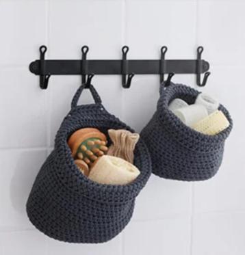 Paniers gris crochetés à la main IKEA série Nordrana  beschikbaar voor biedingen
