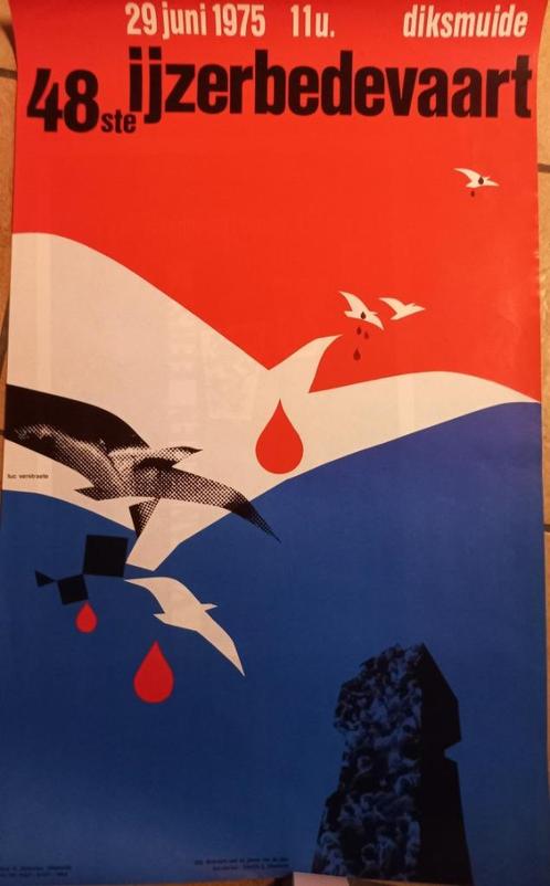 Affiche "48ste IJzerbedevaart (1975)" // Vlaamse Beweging, Verzamelen, Overige Verzamelen, Zo goed als nieuw, Ophalen of Verzenden