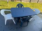 Tuin tafel met 4 stoelen, Tuin en Terras, Ophalen, Zo goed als nieuw